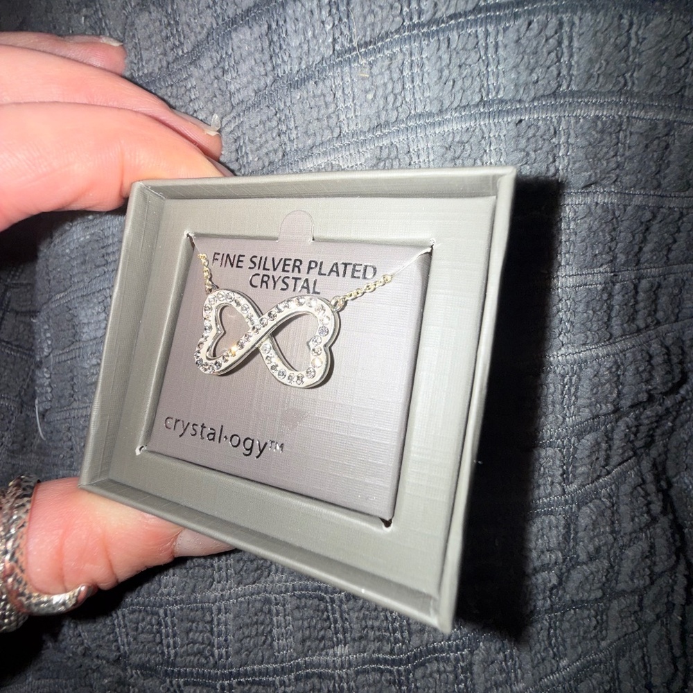 Crystal•Ogy Infinity Heart Necklace Sterling Silver Pendant